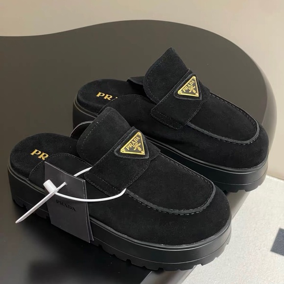 Prada Shoes - Prada Women's Black Suede Slippers